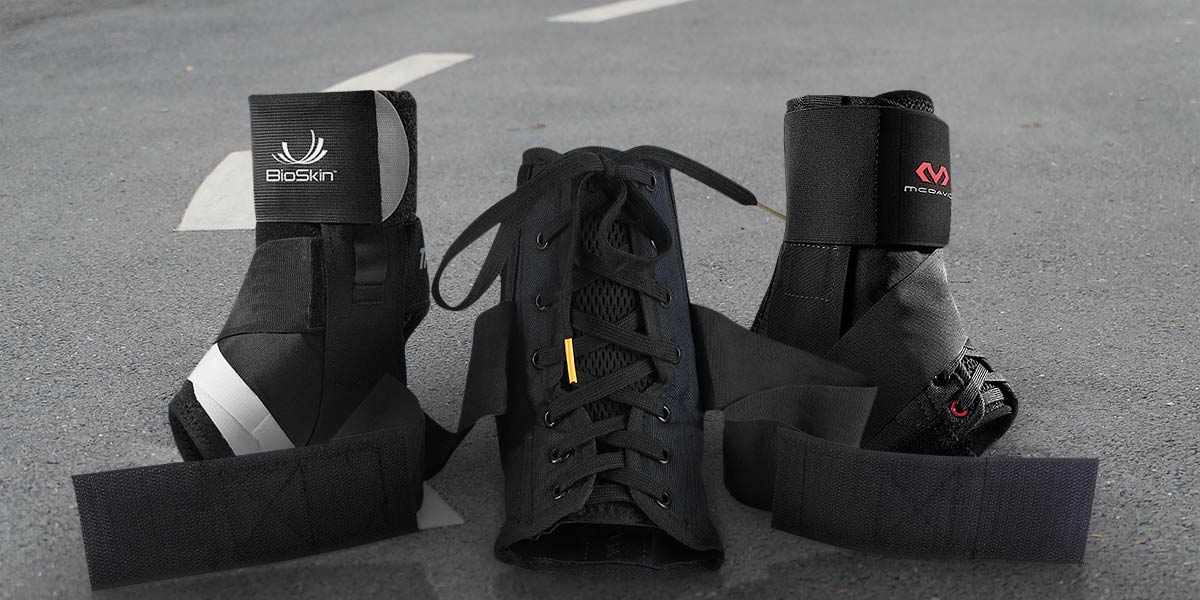Ankle braces by BIOSKIN, Vive and McDavid