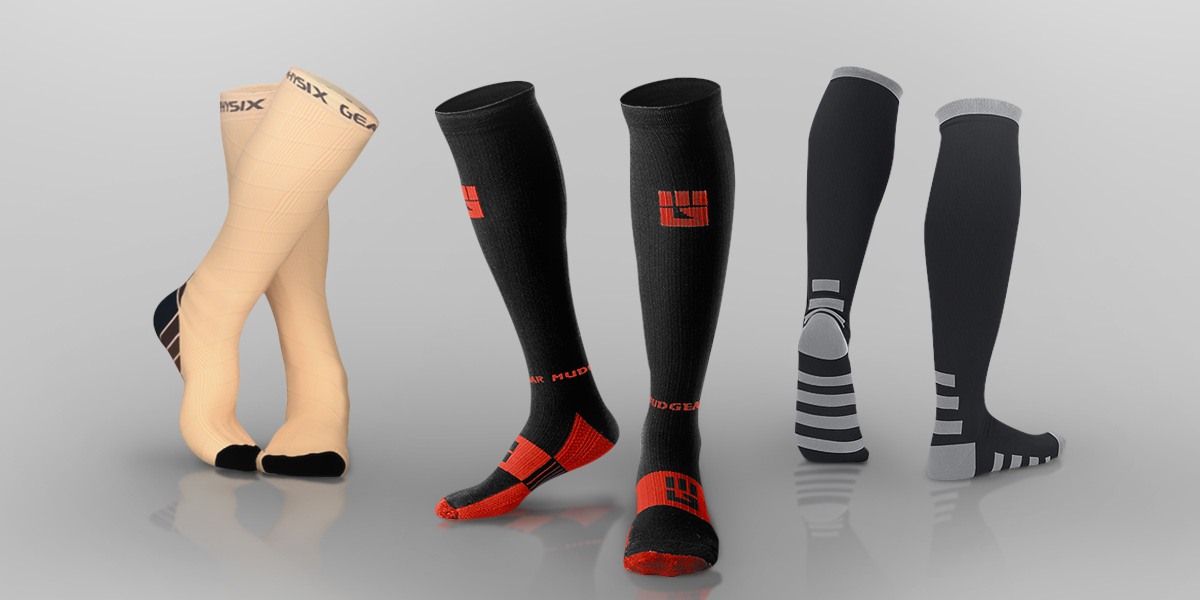 Compression socks by Physix Gear Sport, MudGear and TruCompress