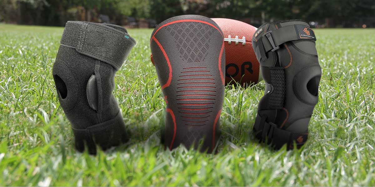 Knee brace for football by Vive, Uflex and Shock Doctor